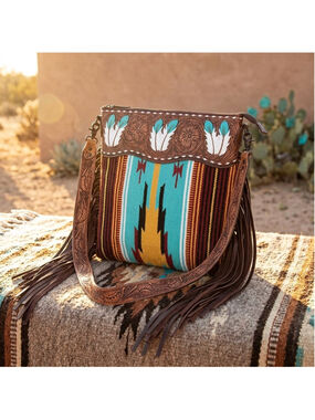 American Darling Feather Canyon Fringe Saddle Blanket and Leather Crossbody